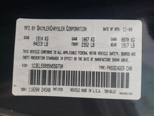 Photo 10 from auction – 2005 CHRYSLER SEBRING TO with VIN 1C3EL55R95N556730