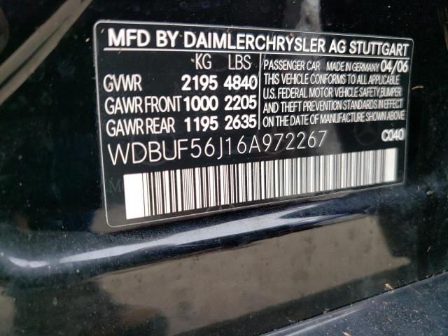 Photo 10 from auction – 2006 MERCEDES-BENZ E 350 with VIN WDBUF56J16A972267