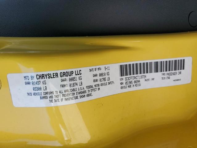Photo 10 from auction – 2012 FIAT 500 LOUNGE with VIN 3C3CFFCRXCT118724