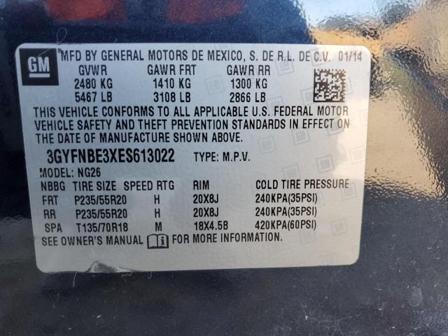 Photo 10 from auction – 2014 CADILLAC SRX with VIN 3GYFNBE3XES613022