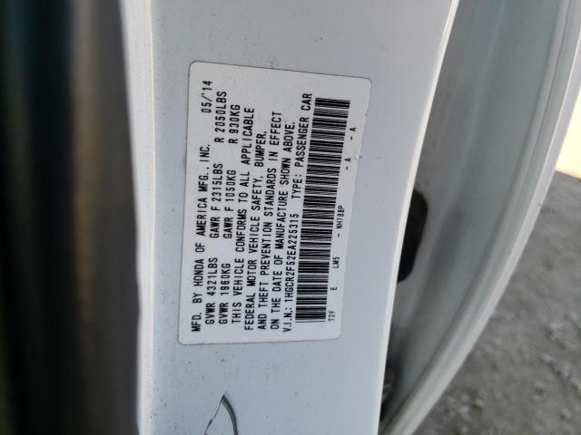 Photo 10 from auction – 2014 HONDA ACCORD SPO with VIN 1HGCR2F52EA225315