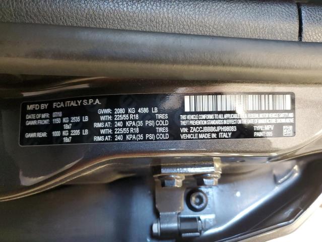 Photo 10 from auction – 2018 JEEP RENEGADE L with VIN ZACCJBBB6JPH98083