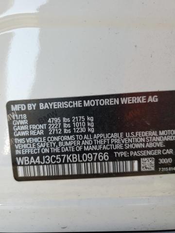 Photo 10 from auction – 2019 BMW 430XI GRAN with VIN WBA4J3C57KBL09766