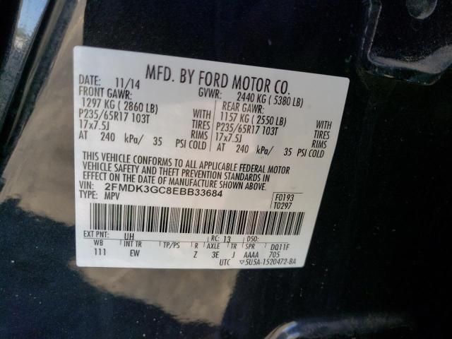 Photo 10 from auction – 2014 FORD EDGE SE with VIN 2FMDK3GC8EBB33684