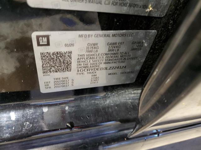 Photo 10 from auction – 2020 CHEVROLET SILVERADO with VIN 1GCRYDED3LZ224124