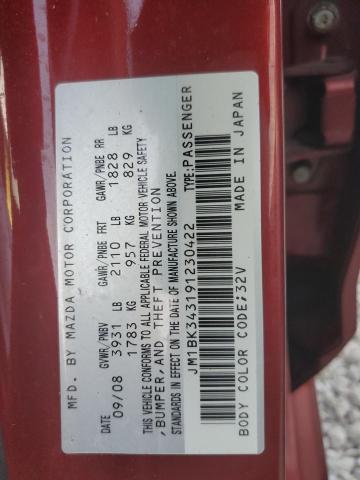 Photo 10 from auction – 2009 MAZDA 3 S with VIN JM1BK343191230422