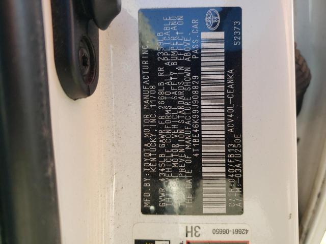 Photo 10 from auction – 2009 TOYOTA CAMRY BASE with VIN 4T1BE46K99U908829