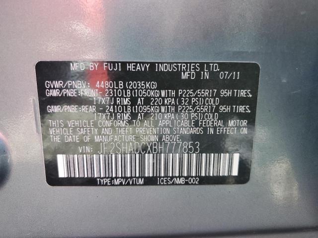 Photo 10 from auction – 2011 SUBARU FORESTER 2 with VIN JF2SHADCXBH777853