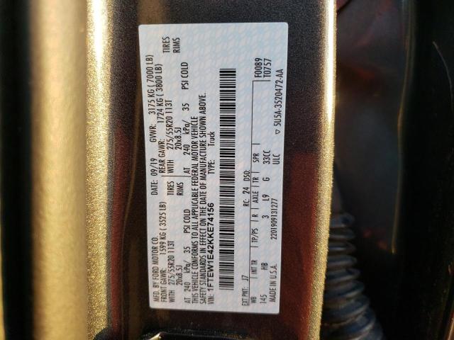 Photo 10 from auction – 2019 FORD F150 SUPER with VIN 1FTEW1E42KKE74156