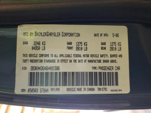 Photo 10 from auction – 2006 DODGE CHARGER SE with VIN 2B3KA43G46H491586