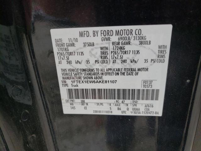 Photo 10 from auction – 2010 FORD F150 SUPER with VIN 1FTEX1EW6AKE81107