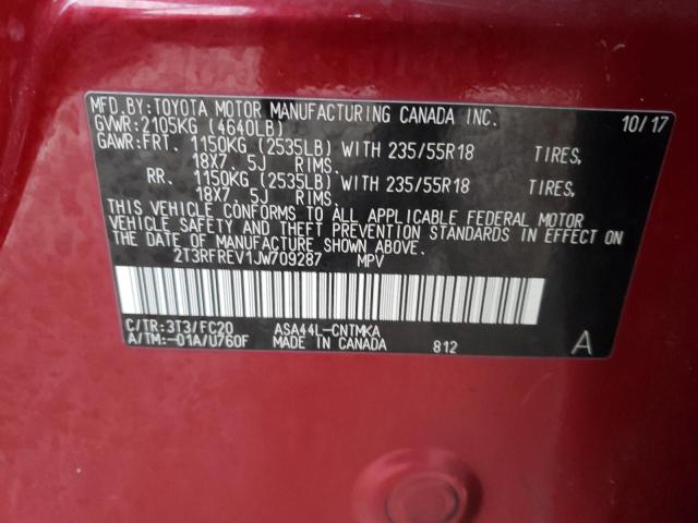 Photo 10 from auction – 2018 TOYOTA RAV4 ADVEN with VIN 2T3RFREV1JW709287
