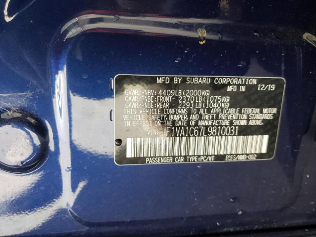 Photo 10 from auction – 2020 SUBARU WRX PREMIU with VIN JF1VA1C67L9810031