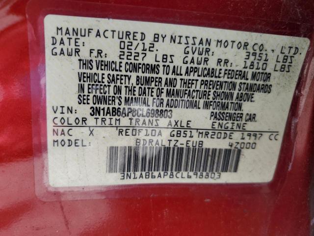 Photo 10 from auction – 2012 NISSAN SENTRA 2.0 with VIN 3N1AB6AP8CL698803
