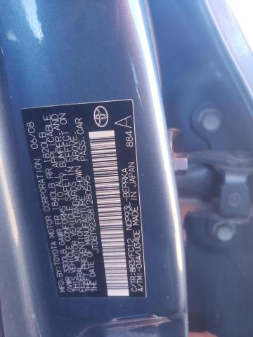 Photo 10 from auction – 2008 TOYOTA YARIS with VIN JTDBT923581280595