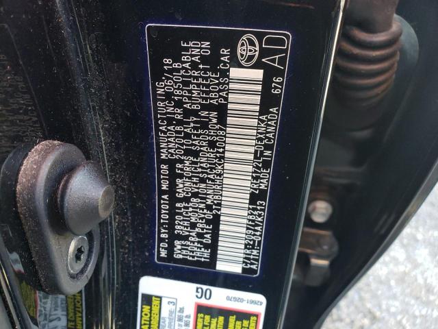 Photo 10 from auction – 2019 TOYOTA COROLLA L with VIN 2T1BURHE9KC140087