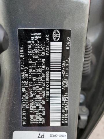 Photo 10 from auction – 2014 TOYOTA CAMRY HYBR with VIN 4T1BD1FK4EU099512