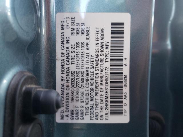 Photo 10 from auction – 2013 HONDA CR-V LX with VIN 2HKRM3H31DH522172