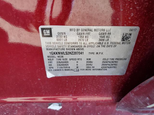 Photo 10 from auction – 2017 GMC ACADIA SLT with VIN 1GKKNWLS2HZ287041