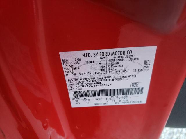 Photo 10 from auction – 2009 FORD F150 SUPER with VIN 1FTRX12W39FA05827
