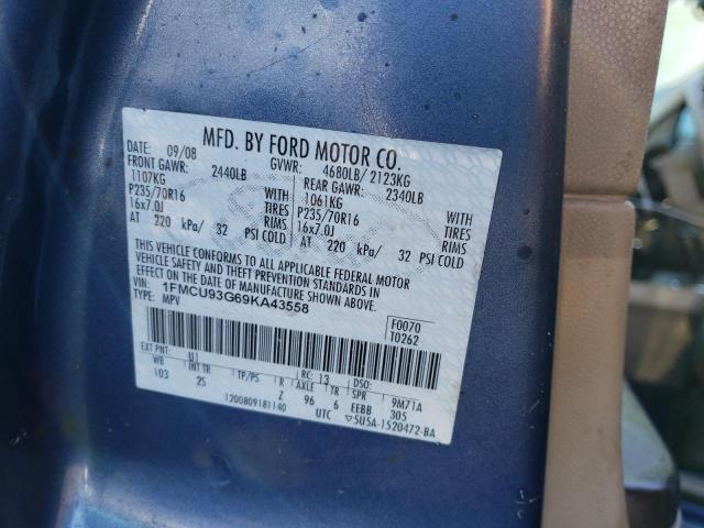 Photo 10 from auction – 2009 FORD ESCAPE XLT with VIN 1FMCU93G69KA43558