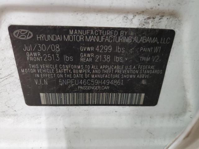 Photo 10 from auction – 2009 HYUNDAI SONATA SE with VIN 5NPEU46C59H494861