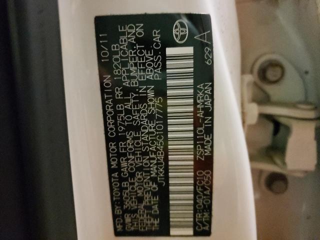 Foto 10 de la subasta – 2012 TOYOTA SCION XD con VIN JTKKU4B45C1017775