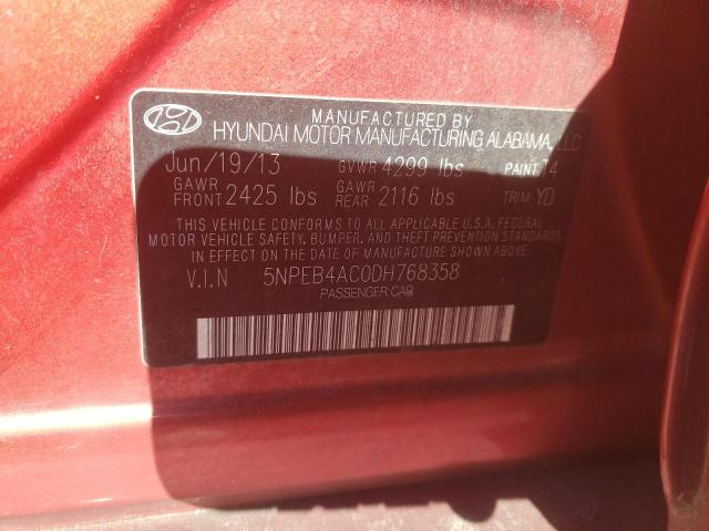 Photo 10 from auction – 2013 HYUNDAI SONATA GLS with VIN 5NPEB4AC0DH768358