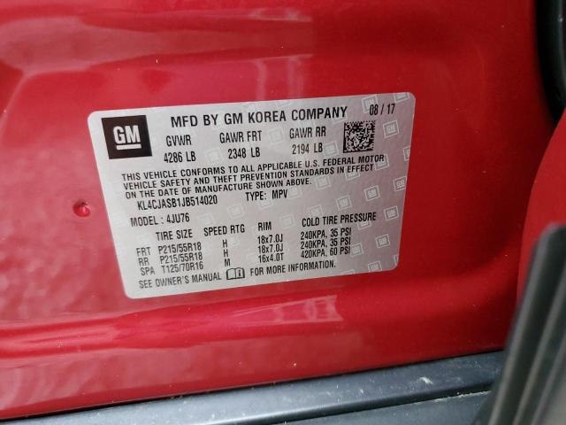 Photo 10 from auction – 2018 BUICK ENCORE PRE with VIN KL4CJASB1JB514020