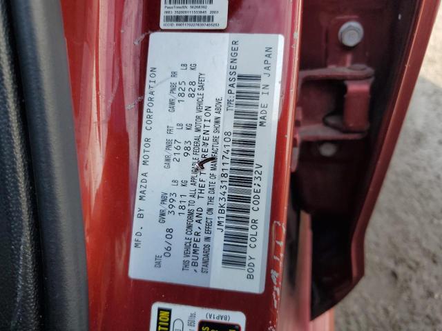 Photo 10 from auction – 2008 MAZDA 3 HATCHBAC with VIN JM1BK343181174108