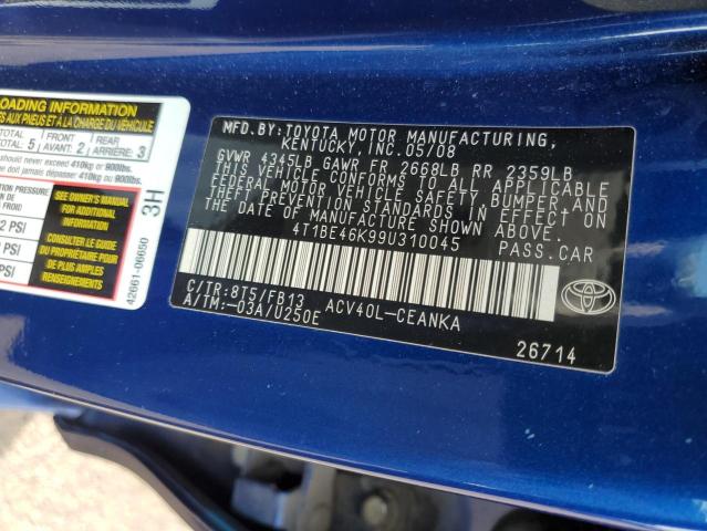 Photo 10 from auction – 2009 TOYOTA CAMRY BASE with VIN 4T1BE46K99U310045
