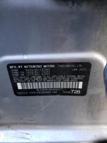 Photo 10 from auction – 2015 MITSUBISHI MIRAGE DE with VIN ML32A3HJ8FH040277