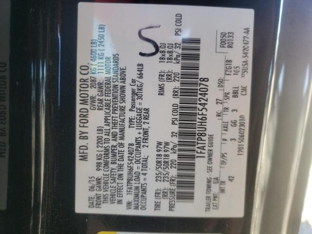 Photo 10 from auction – 2015 FORD MUSTANG with VIN 1FATP8UH6F5424078