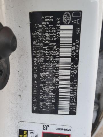 Photo 10 from auction – 2013 TOYOTA COROLLA BA with VIN 2T1BU4EE7DC054903
