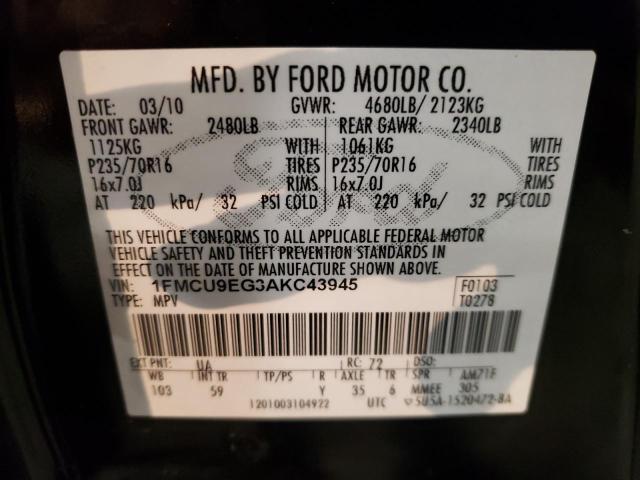 Photo 10 from auction – 2010 FORD ESCAPE LIM with VIN 1FMCU9EG3AKC43945