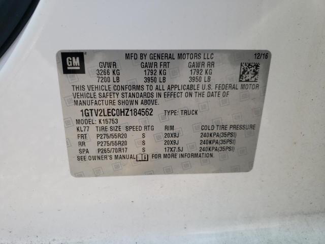 Photo 10 from auction – 2017 GMC SIERRA K15 with VIN 1GTV2LEC0HZ184562