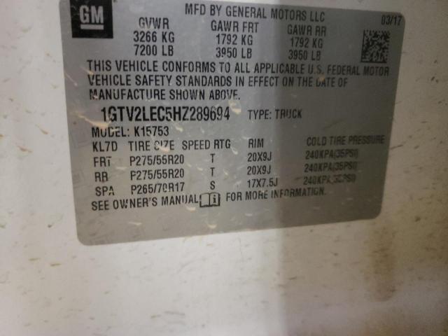 Photo 10 from auction – 2017 GMC SIERRA K15 with VIN 1GTV2LEC5HZ289694