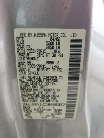 Photo 10 from auction – 2002 NISSAN FRONTIER K with VIN 1N6ED26Y12C368687
