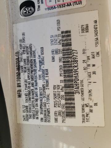 Photo 10 from auction – 2012 FORD FUSION SE with VIN 3FAHP0HA9CR389727