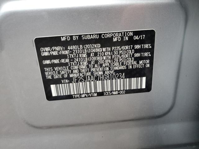 Photo 10 from auction – 2017 SUBARU FORESTER 2 with VIN JF2SJAAC7HG810234