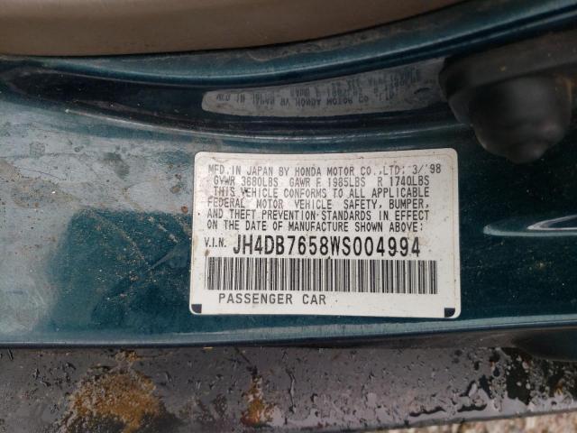 Photo 10 from auction – 1998 ACURA INTEGRA LS with VIN JH4DB7658WS004994
