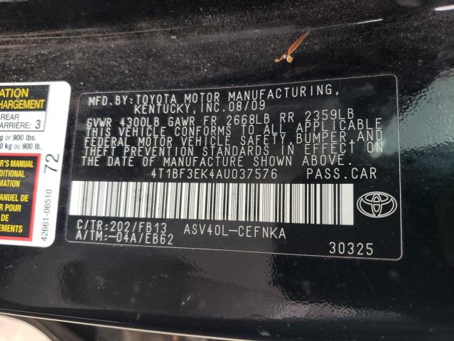 Photo 10 from auction – 2010 TOYOTA CAMRY BASE with VIN 4T1BF3EK4AU037576