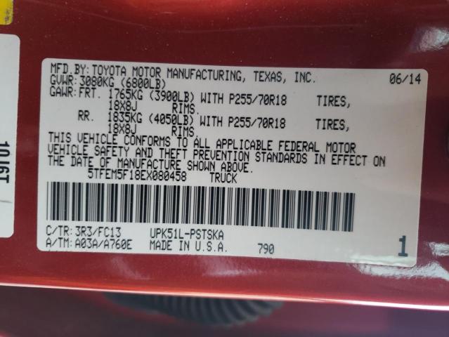 Photo 10 from auction – 2014 TOYOTA TUNDRA CRE with VIN 5TFEM5F18EX080458