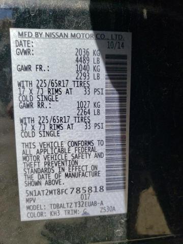 Photo 10 from auction – 2015 NISSAN ROGUE S with VIN 5N1AT2MT8FC785818
