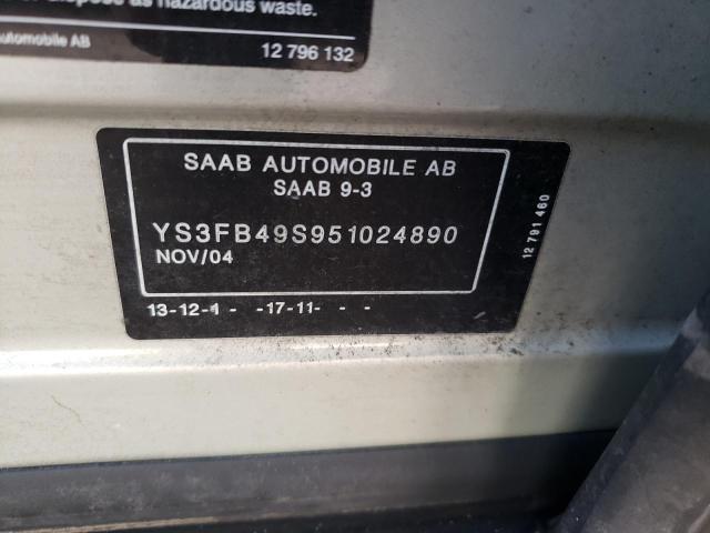 Photo 10 from auction – 2005 SAAB 9-3 LINEAR with VIN YS3FB49S951024890