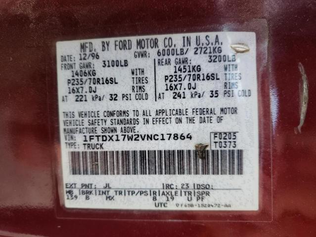 Photo 10 from auction – 1997 FORD F150 with VIN 1FTDX17W2VNC17864