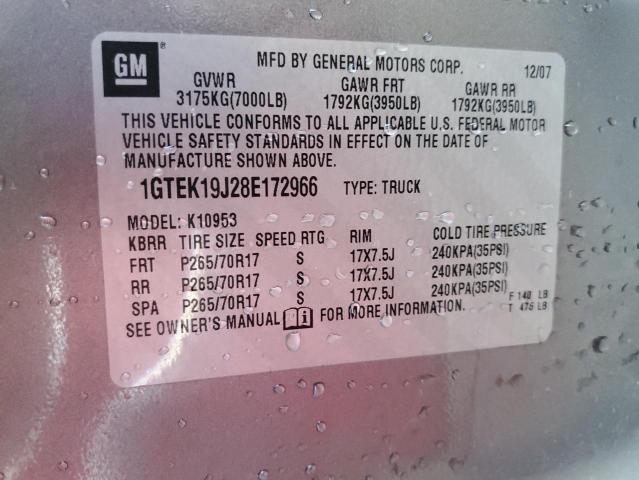 Photo 10 from auction – 2008 GMC SIERRA K15 with VIN 1GTEK19J28E172966