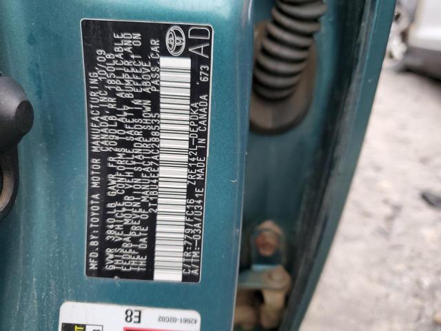 Фото 10 с аукциона – 2010 TOYOTA COROLLA BA с VIN 2T1BU4EE7AC288535