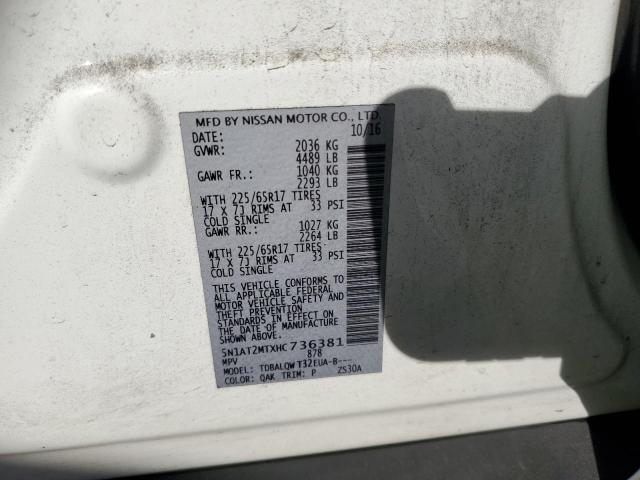 Photo 10 from auction – 2017 NISSAN ROGUE S with VIN 5N1AT2MTXHC736381