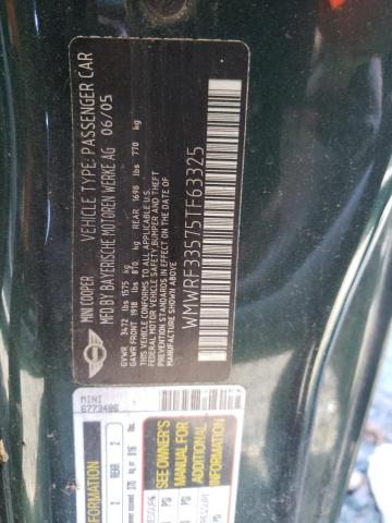 Photo 10 from auction – 2005 MINI COOPER with VIN WMWRF33575TF63325